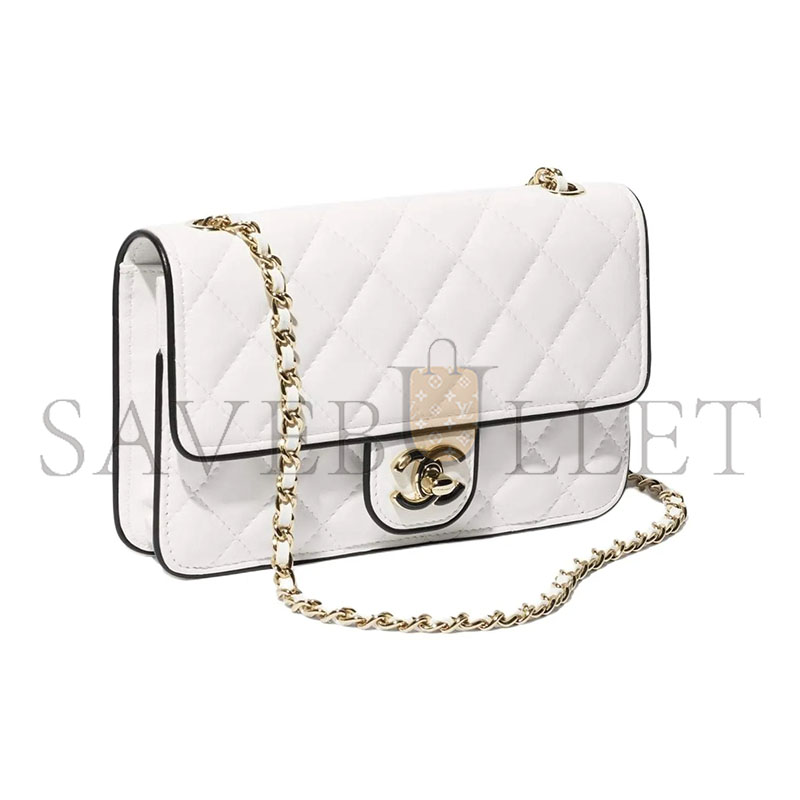 CHANEL WOC BLACK AND WHITE CHAIN WALLET SHOULDER BAG AP4511 (19*12*3.5cm)